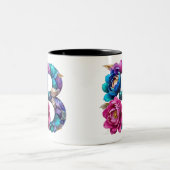 B Café Mug - Design floral pour le don (Centre)