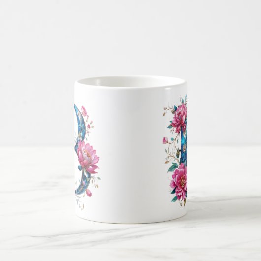B Café Mug - Design floral pour le don (Centre)