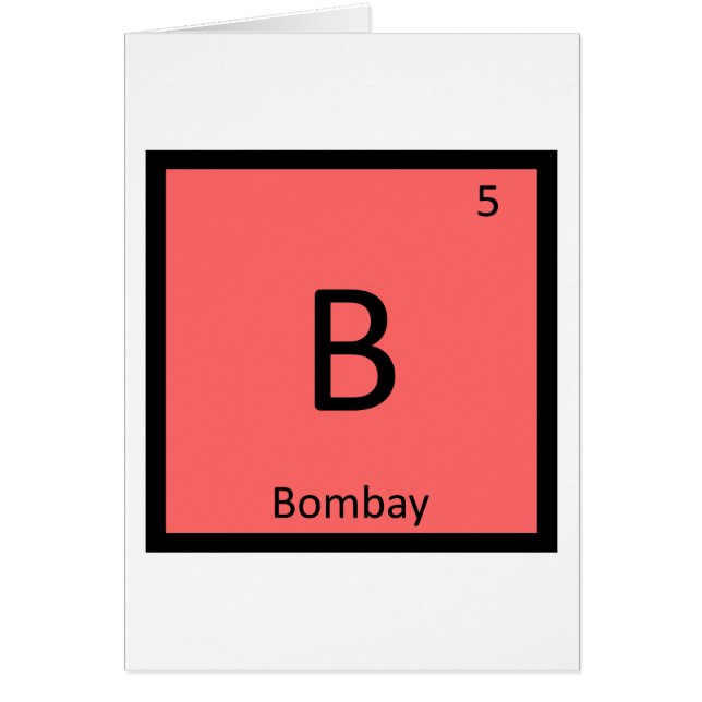 B - Chat Bombay Inde Chimie Élément Symbole (Devant)