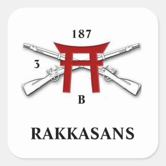 B CO 3e BN 187e Infanterie Stickers (Voorkant)