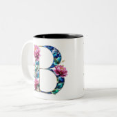 B Coffee Mok – Floral Design voor Gifting (Voorkant links)