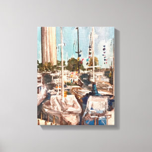 B Dock, put in Bay Painting door Therese Kramer Canvas Afdruk