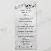 B en W Muziek Thema Wedding Menu Kaart (Voorkant)