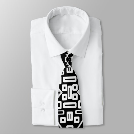 B en W Runway Mode geïnspireerd Pattern Neck Stropdas (Gebonden)