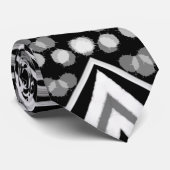 B en W Runway Mode geïnspireerd Pattern Neck Stropdas (Opgerold)