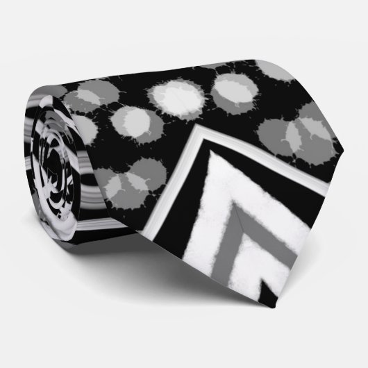 B en W Runway Mode geïnspireerd Pattern Neck Stropdas (Opgerold)