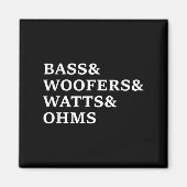 B en Woofers Auto Audio Grappig T-shirt Magneet (Voorkant)