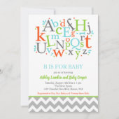 B est pour Baby Alphabet Baby shower Invitation (Devant)