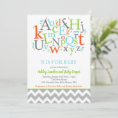 B est pour Baby Alphabet Baby shower Invitation (Debout devant)
