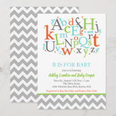 B est pour Baby Alphabet Baby shower Invitation (Devant / Derrière)