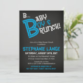 B est pour Baby Boy Baby shower Invitation Card (Debout devant)