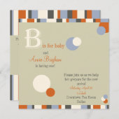 B est pour Baby - Invitation de Baby shower de gar (Devant / Derrière)
