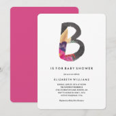 B est pour Baby shower Invitation (Devant / Derrière)