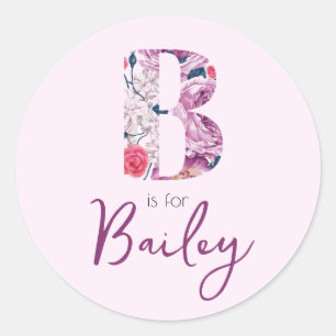 B est pour Bailey Stickers Baby Girl Name Reveal