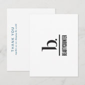 b est pour Beautycompteur Carte de remerciements (Devant / Derrière)