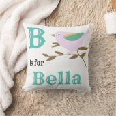 B est pour bébé fille Bella Coussin de jet (Couverture)