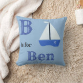 B est pour Ben bébé garçon Coussin de jet (Couverture)
