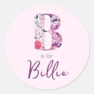 B est pour Billie Stickers Baby Girl Name Reveal