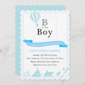 B est pour Boy| Invitations de douches pour bébés (Devant / Derrière)