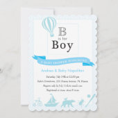 B est pour Boy| Invitations de douches pour bébés (Devant)