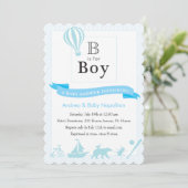 B est pour Boy| Invitations de douches pour bébés (Debout devant)