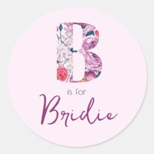 B est pour Bridie Stickers Baby Girl Name Reveal