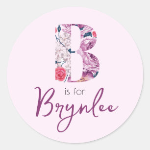 B est pour Brynlee Stickers Baby Girl Name Reveal