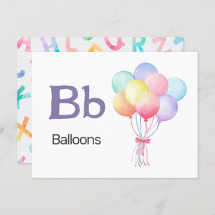 B est pour les ballons - Carte Flash Alphabet