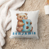 B est pour ours – Oreiller de bébé personnalisé (Couverture)