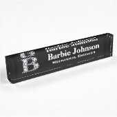 B Faux Diamond Desk Plaque signalétique