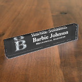 B Faux Diamond Desk Plaque signalétique (Taille)