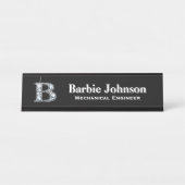 B Faux Diamond Desk Plaque signalétique (Devant)