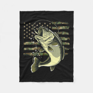 B Fish Vist Amerikaanse vlag Camouflage Fisher Fleece Deken