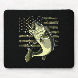 B Fish Vist Amerikaanse vlag Camouflage Fisher Muismat