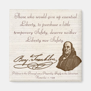B. Franklin : Liberté et Sécurité - Magnet #1