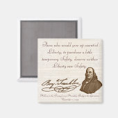 B. Franklin: Vrijheid & Veiligheid - Magneet #1 (Voorkant / Achterkant)