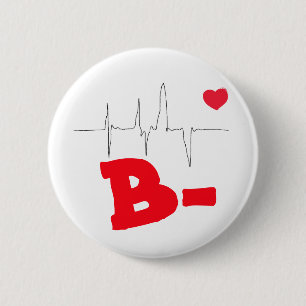 B- Funky Blood Type Hartslag Button