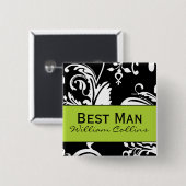 B&G Square Best Man Button (Voorkant /achterkant)