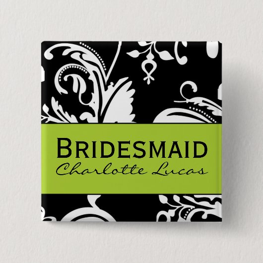 B&G Square Bridesmaid Button (Voorkant)