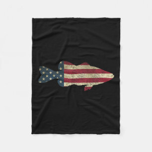 B Gevist Amerikaanse vlag Patriottische Angler Fleece Deken