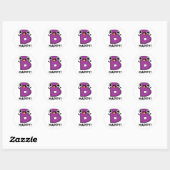 B Happy Funny Alphabet Pun Ronde Sticker (Vel)