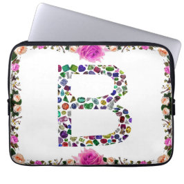 B Initiaal Gemstone Laptop Sleeve