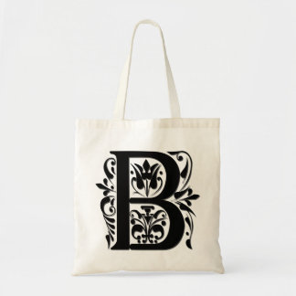 B Initiaal Monogram - papier gesneden stijl Tote Bag