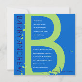 B INITIALEN COLLECTIE Bar bat Mitzvah Uitnodiging (Voorkant)