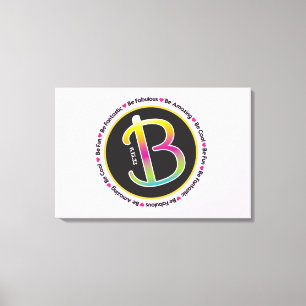 B Initialen ZIJN AFSCHAFFING VAN Bat Mitzvah Canvas Afdruk