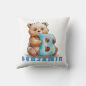 B is for Bear – Personalized Baby Pillow  Kussen (Achterkant)