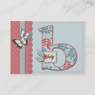 B is voor Baby-herinneringskaart Visitekaartje
