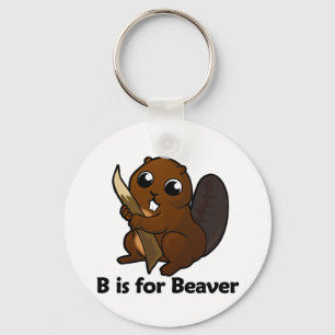 B is voor Beaver Sleutelhanger