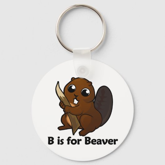 B is voor Beaver Sleutelhanger (Voorkant)