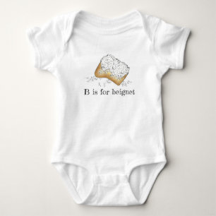 B is voor Beignet Sugary New Orleans Pastry Letter Romper